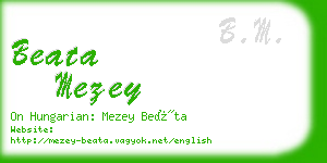 beata mezey business card